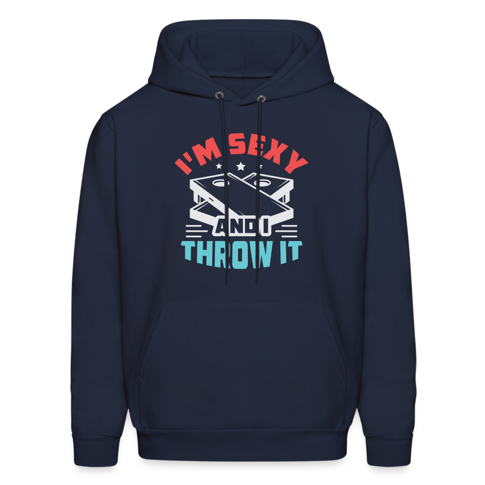 I'm Sexy and I Throw It (Cornhole) Hoodie - Color: charcoal grey