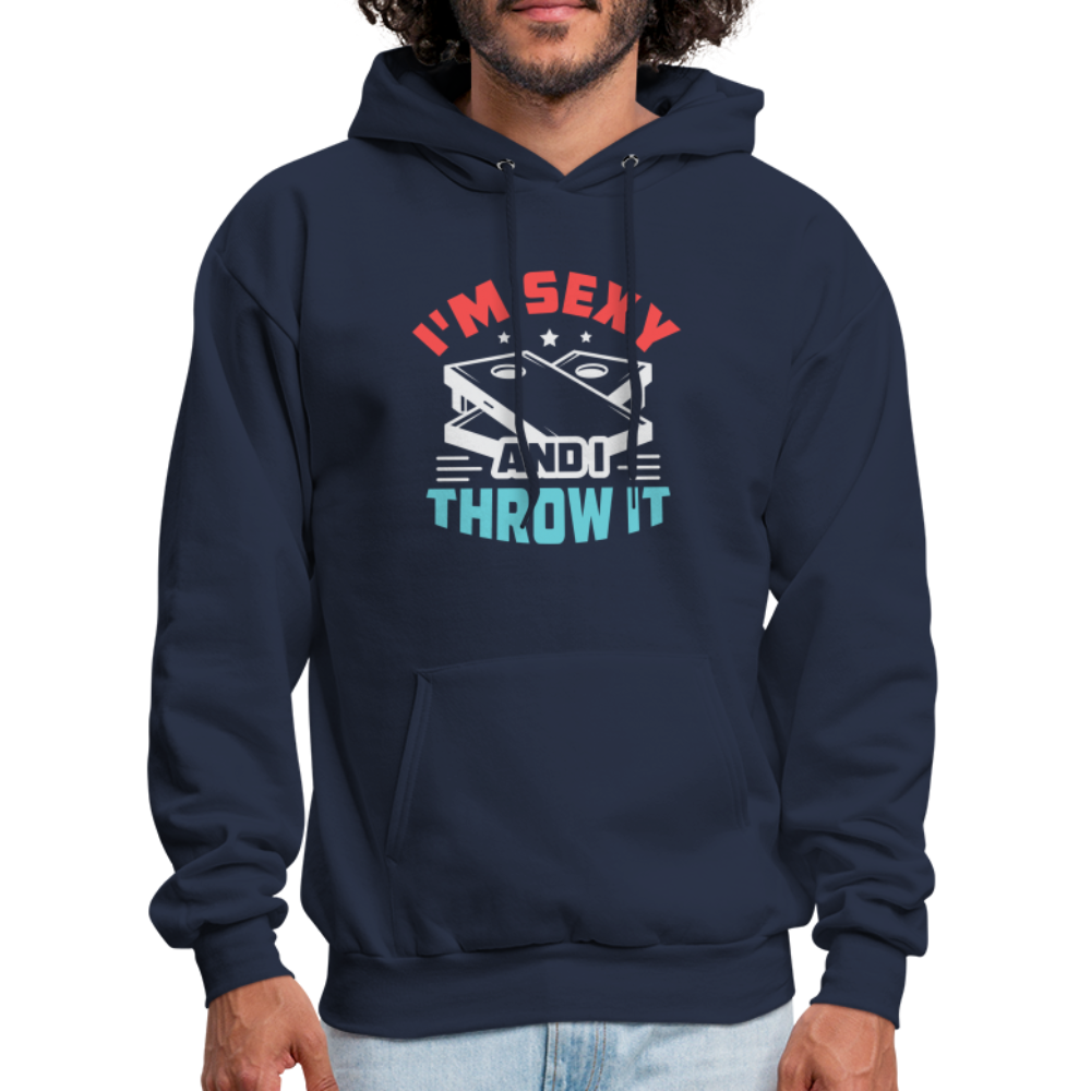 I'm Sexy and I Throw It (Cornhole) Hoodie - Color: navy