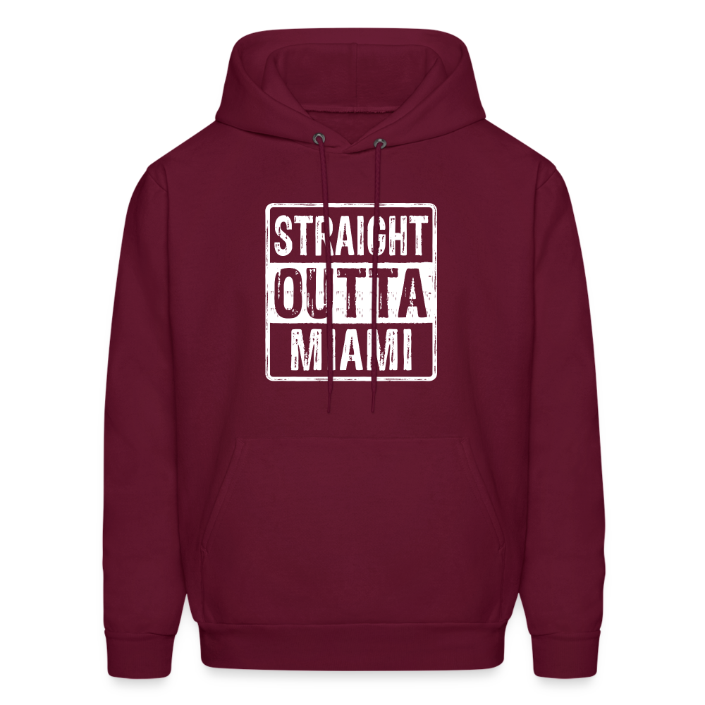 Straight Outta Miami (Florida) Hoodie - Color: burgundy