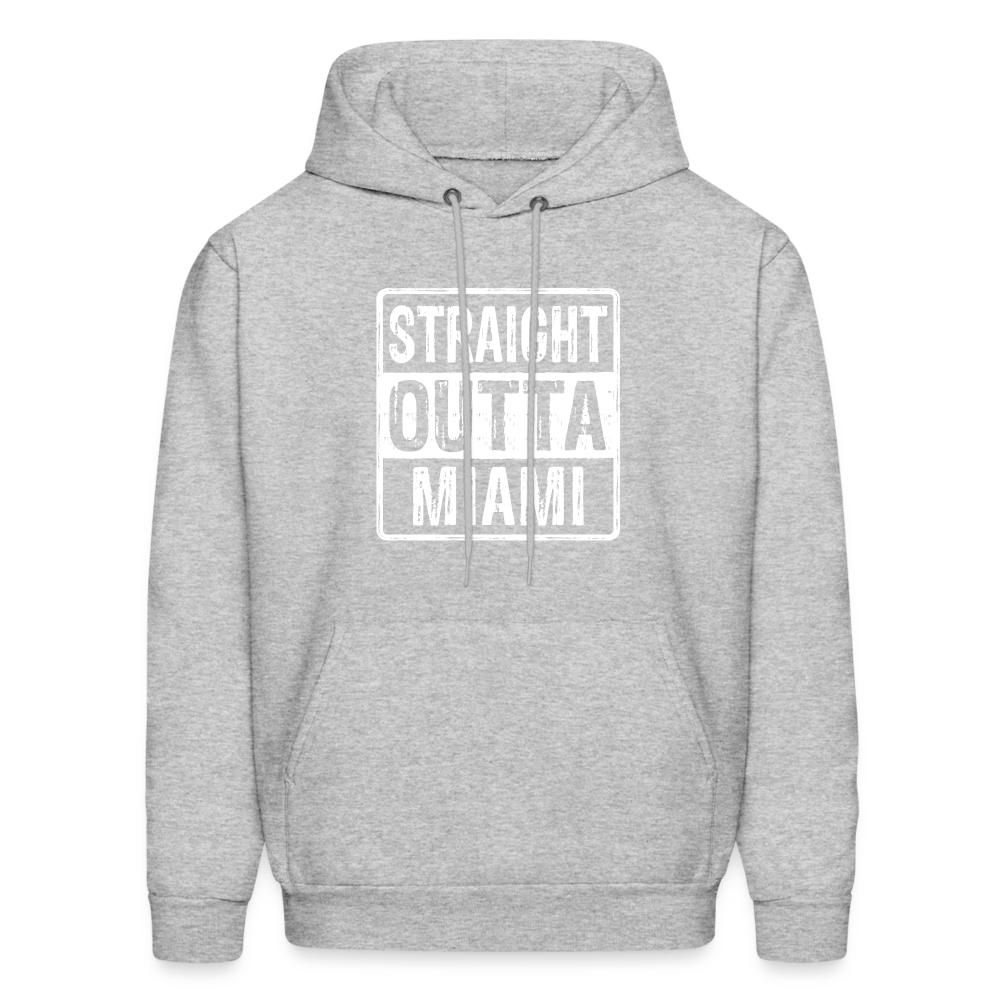 Straight Outta Miami (Florida) Hoodie - Color: heather gray