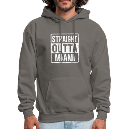 Straight Outta Miami (Florida) Hoodie - Color: asphalt gray