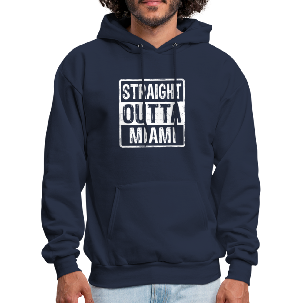 Straight Outta Miami (Florida) Hoodie - Color: navy