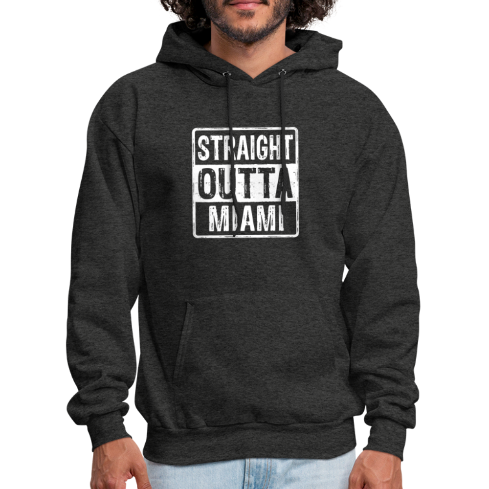 Straight Outta Miami (Florida) Hoodie - Color: charcoal grey