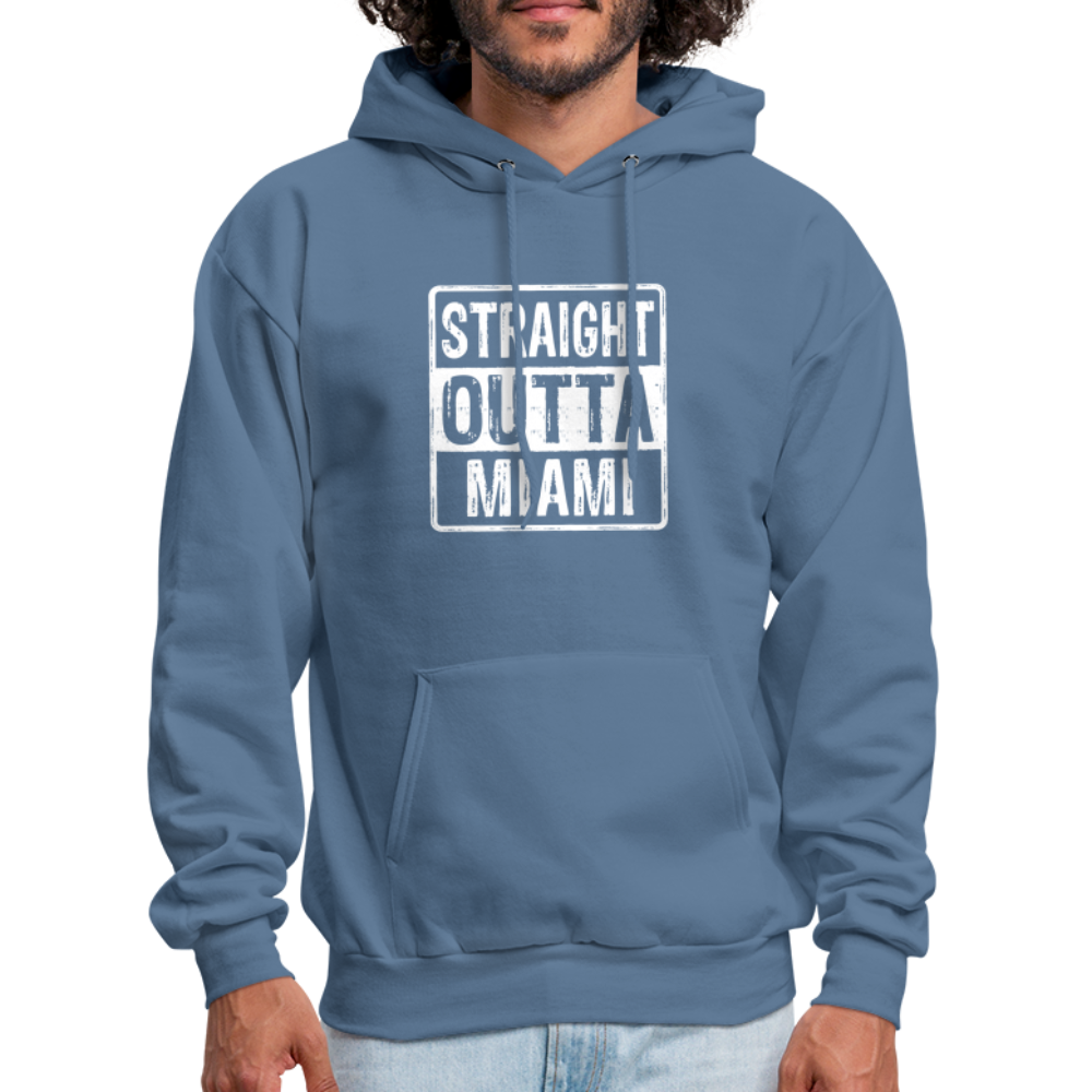 Straight Outta Miami (Florida) Hoodie - Color: denim blue