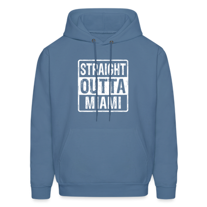 Straight Outta Miami (Florida) Hoodie - Color: denim blue