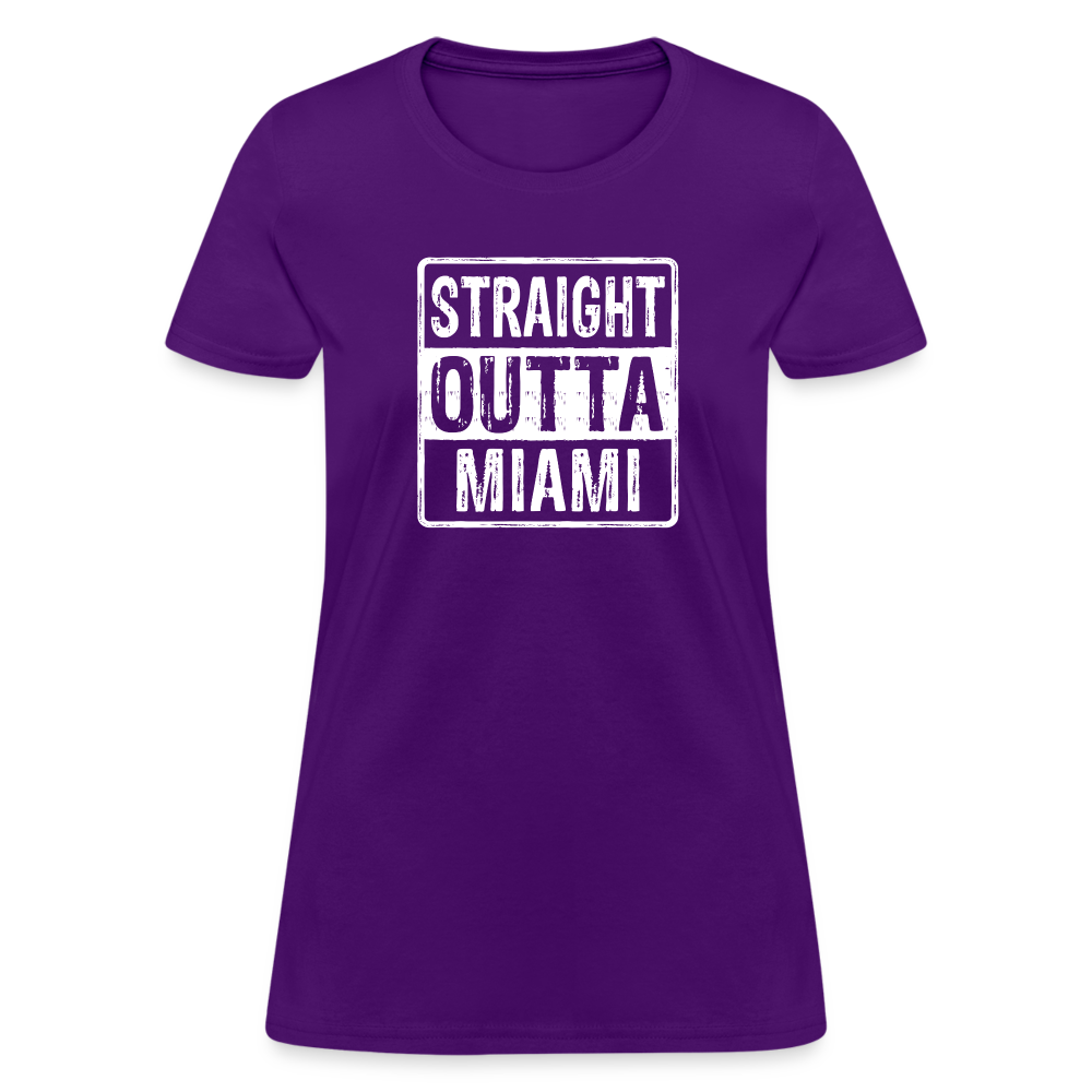 Straight Outta Miami (Florida) Women's T-Shirt - Color: purple