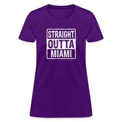 Straight Outta Miami (Florida) Women's T-Shirt - Color: purple