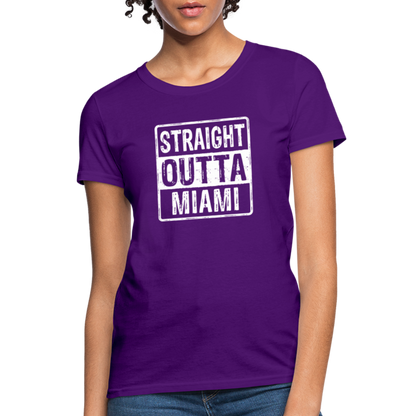 Straight Outta Miami (Florida) Women's T-Shirt - Color: heather pink