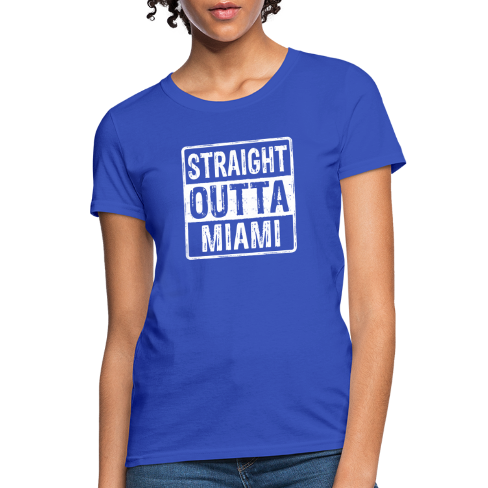 Straight Outta Miami (Florida) Women's T-Shirt - Color: royal blue