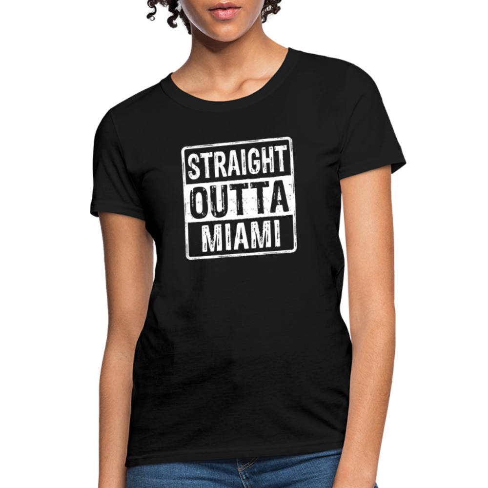 Straight Outta Miami (Florida) Women's T-Shirt - Color: heather pink