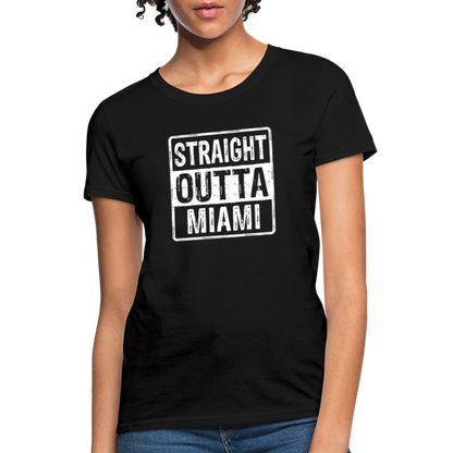 Straight Outta Miami (Florida) Women's T-Shirt - Color: heather pink