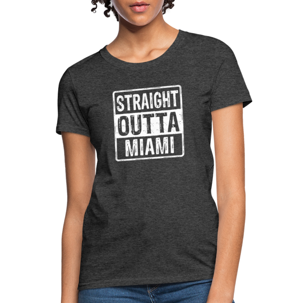 Straight Outta Miami (Florida) Women's T-Shirt - Color: heather pink