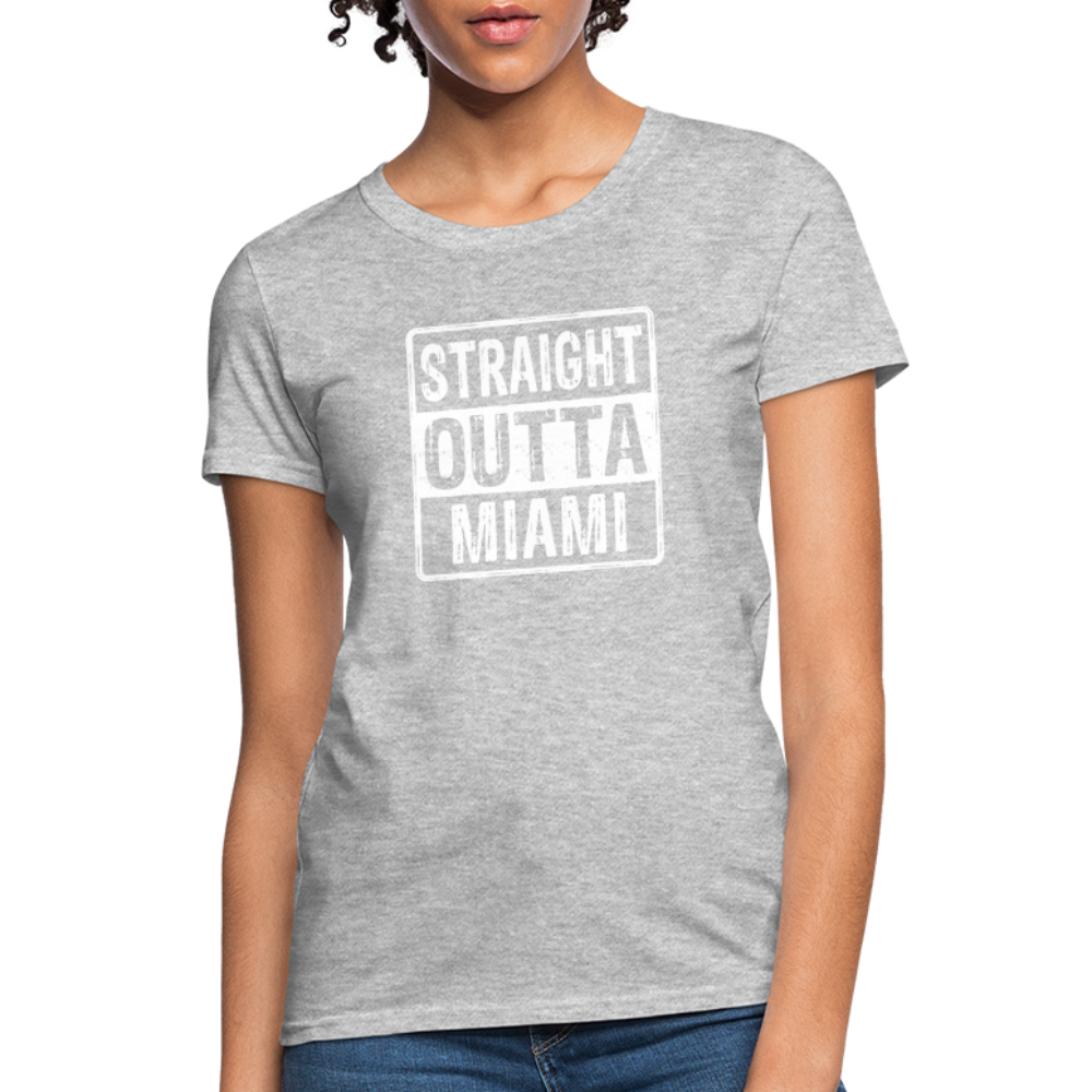 Straight Outta Miami (Florida) Women's T-Shirt - Color: heather pink