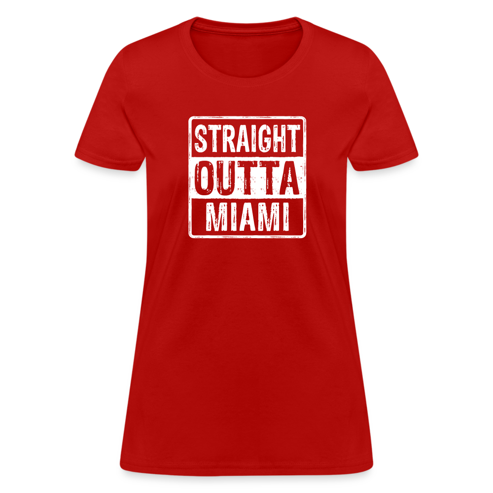 Straight Outta Miami (Florida) Women's T-Shirt - Color: heather pink