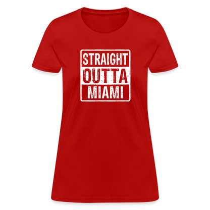 Straight Outta Miami (Florida) Women's T-Shirt - Color: heather pink