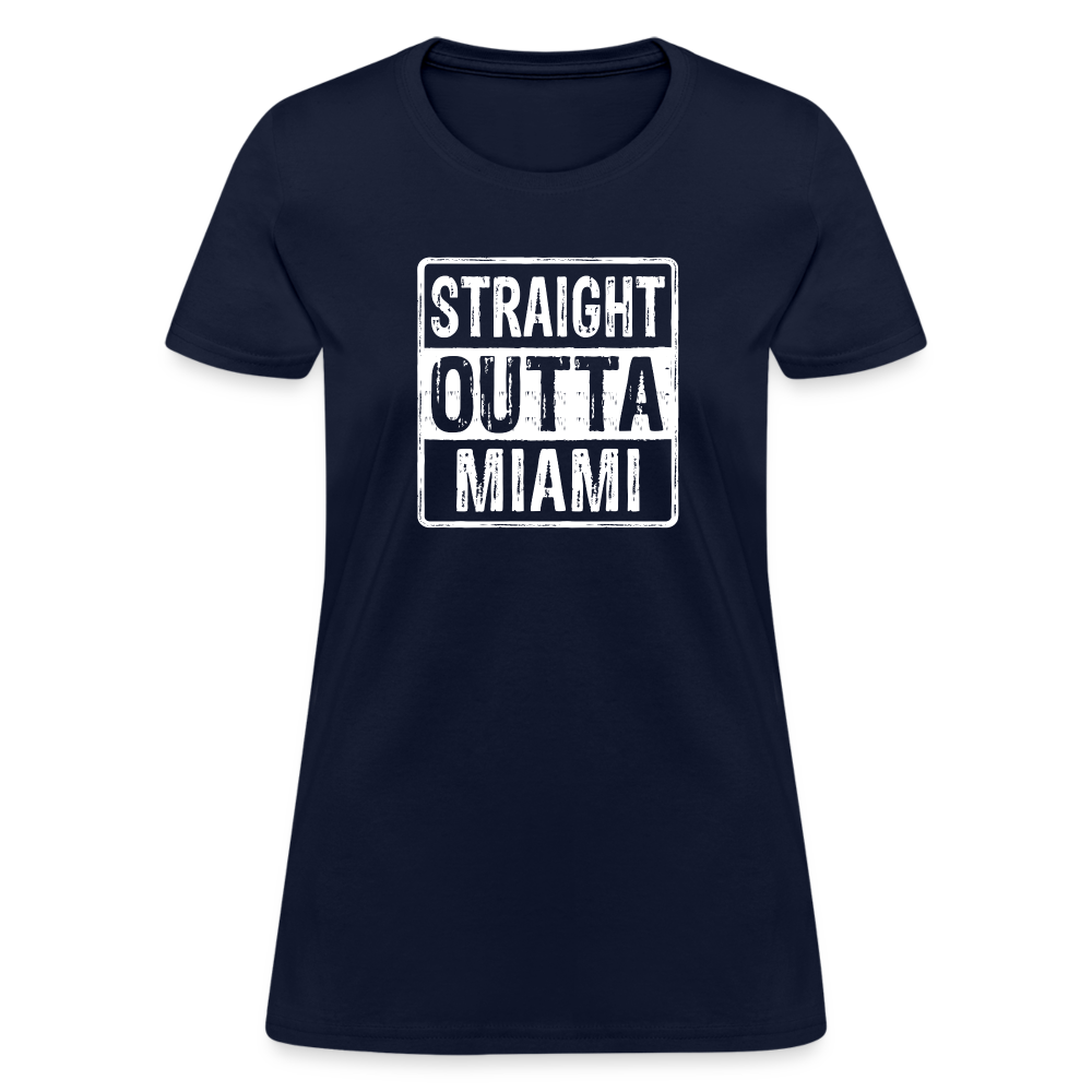 Straight Outta Miami (Florida) Women's T-Shirt - Color: heather pink