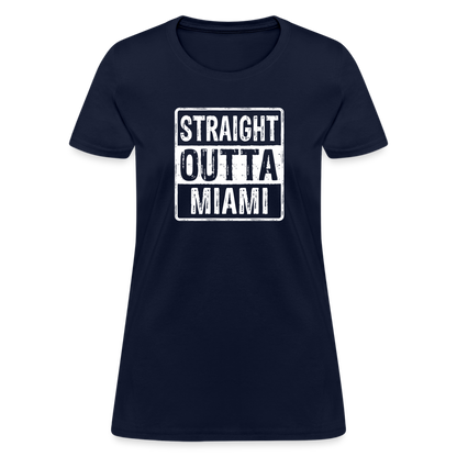 Straight Outta Miami (Florida) Women's T-Shirt - Color: heather pink