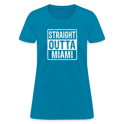 Straight Outta Miami (Florida) Women's T-Shirt - Color: heather pink