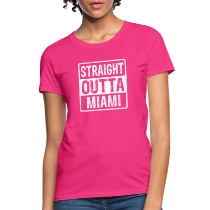 Straight Outta Miami (Florida) Women's T-Shirt - Color: heather pink