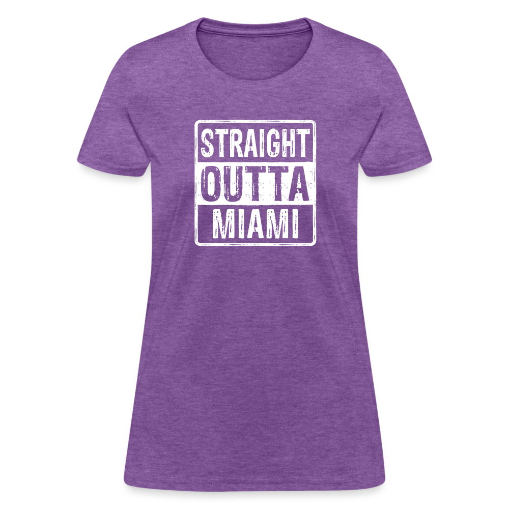 Straight Outta Miami (Florida) Women's T-Shirt - Color: purple heather