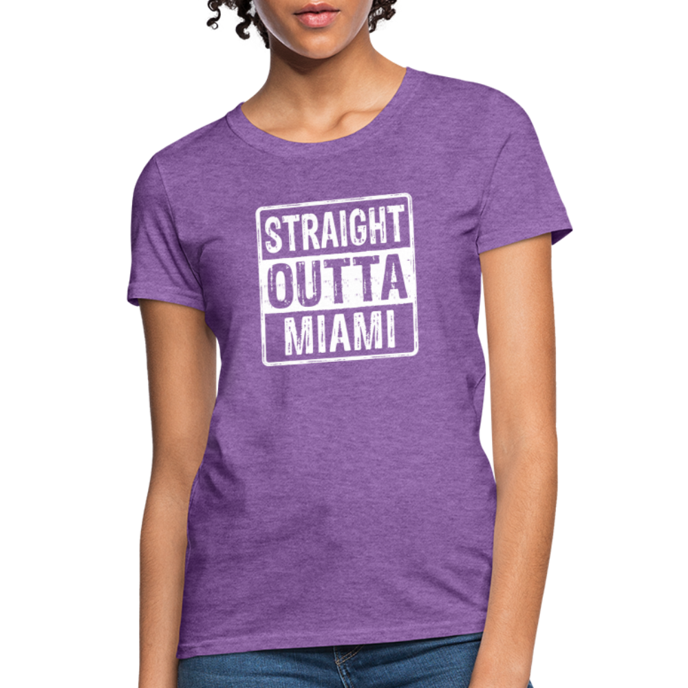 Straight Outta Miami (Florida) Women's T-Shirt - Color: heather pink