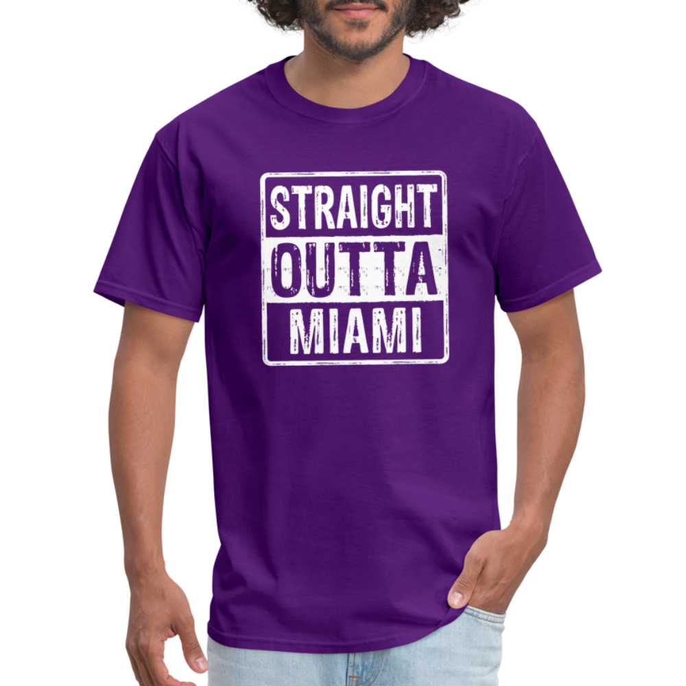 Straight Outta Miami (Florida) T-Shirt - Color: purple