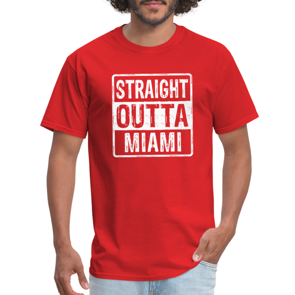 Straight Outta Miami (Florida) T-Shirt - Color: red