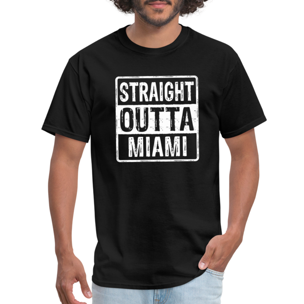 Straight Outta Miami (Florida) T-Shirt - Color: heather black