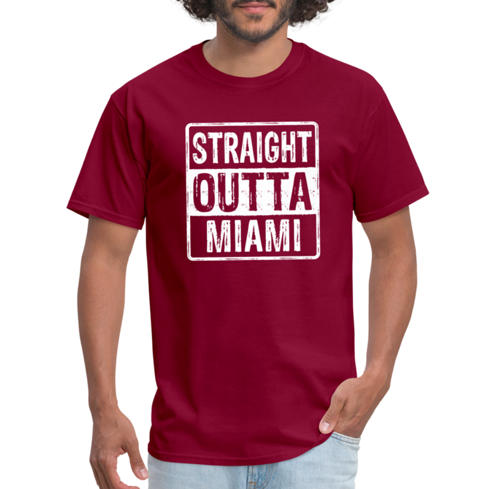 Straight Outta Miami (Florida) T-Shirt - Color: heather black