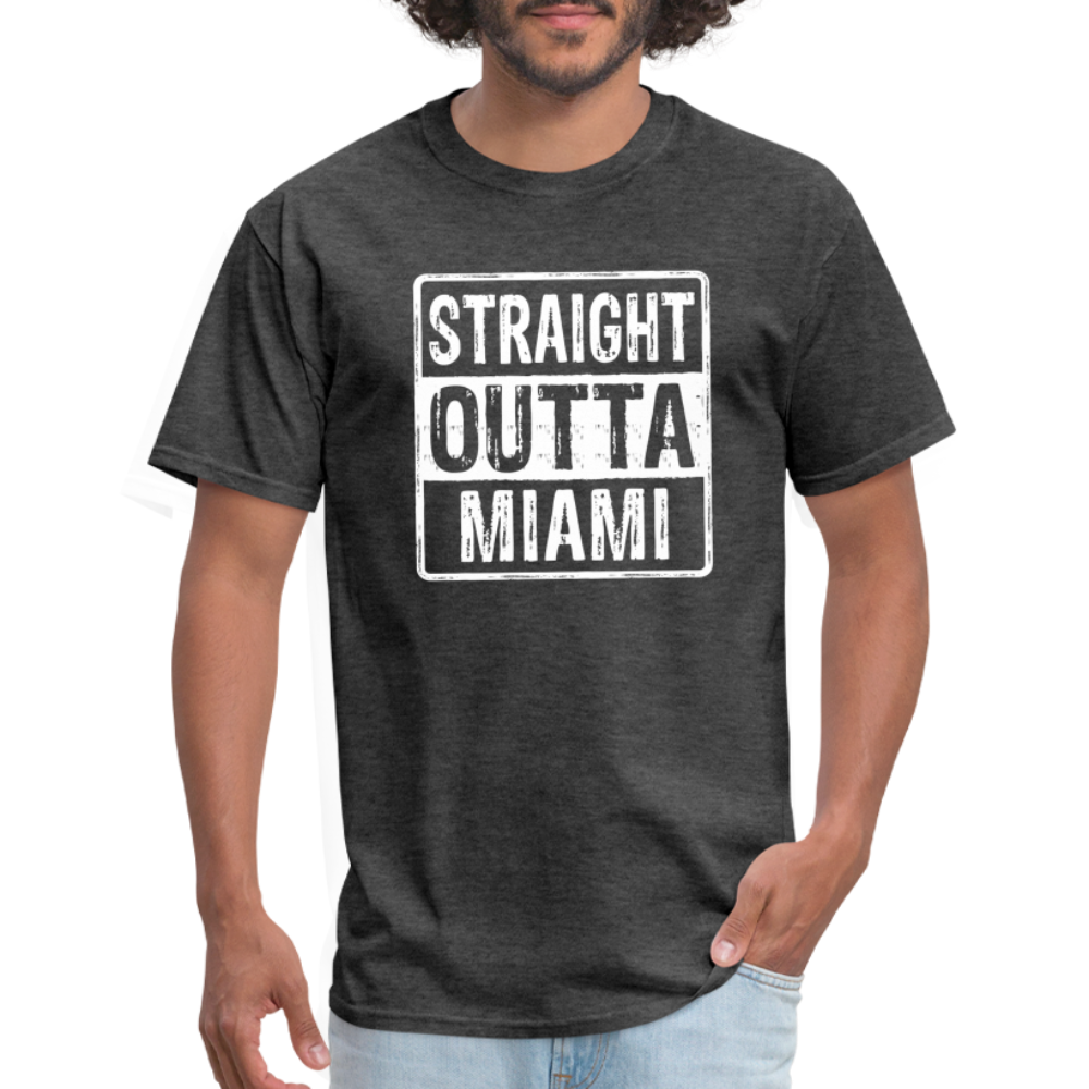 Straight Outta Miami (Florida) T-Shirt - Color: heather black