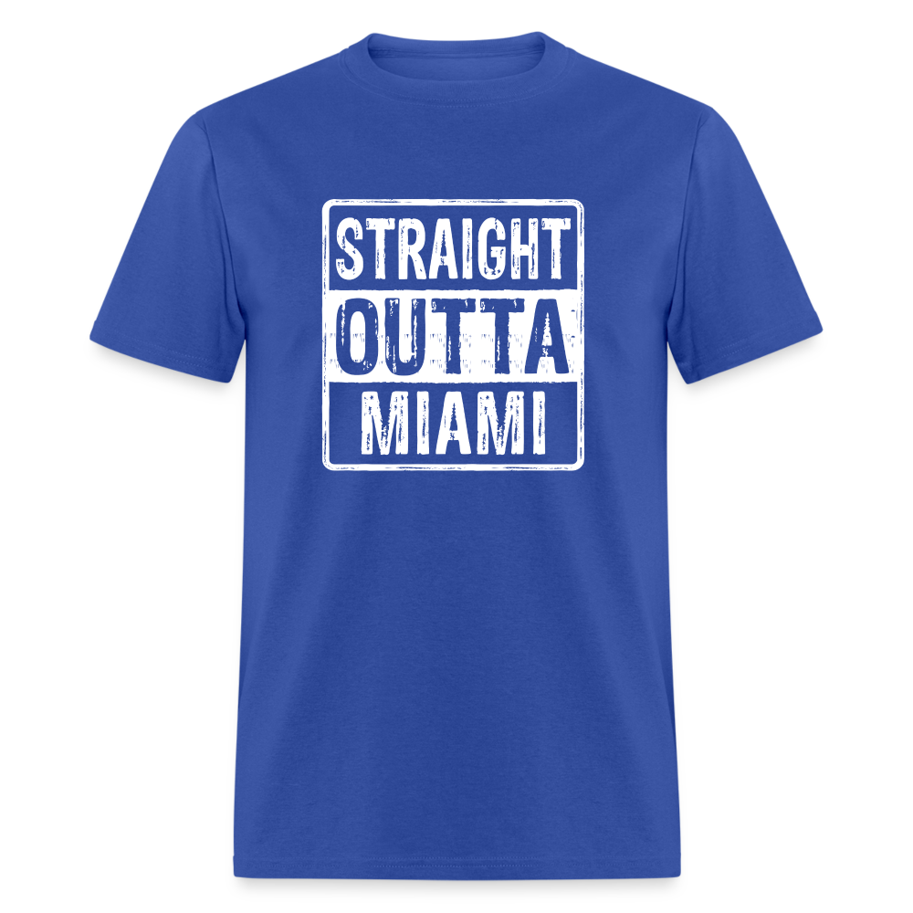 Straight Outta Miami (Florida) T-Shirt - Color: royal blue