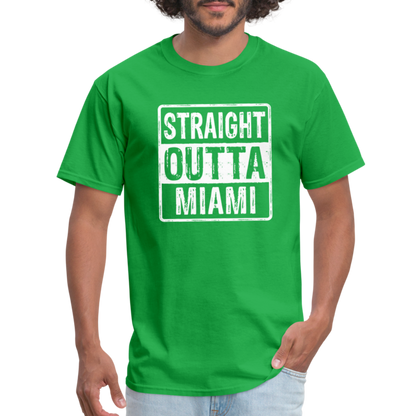 Straight Outta Miami (Florida) T-Shirt - Color: bright green