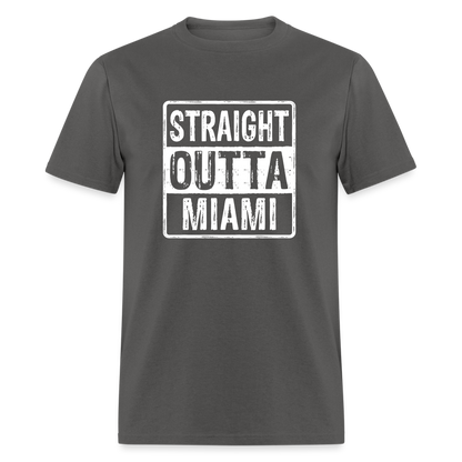 Straight Outta Miami (Florida) T-Shirt - Color: heather black