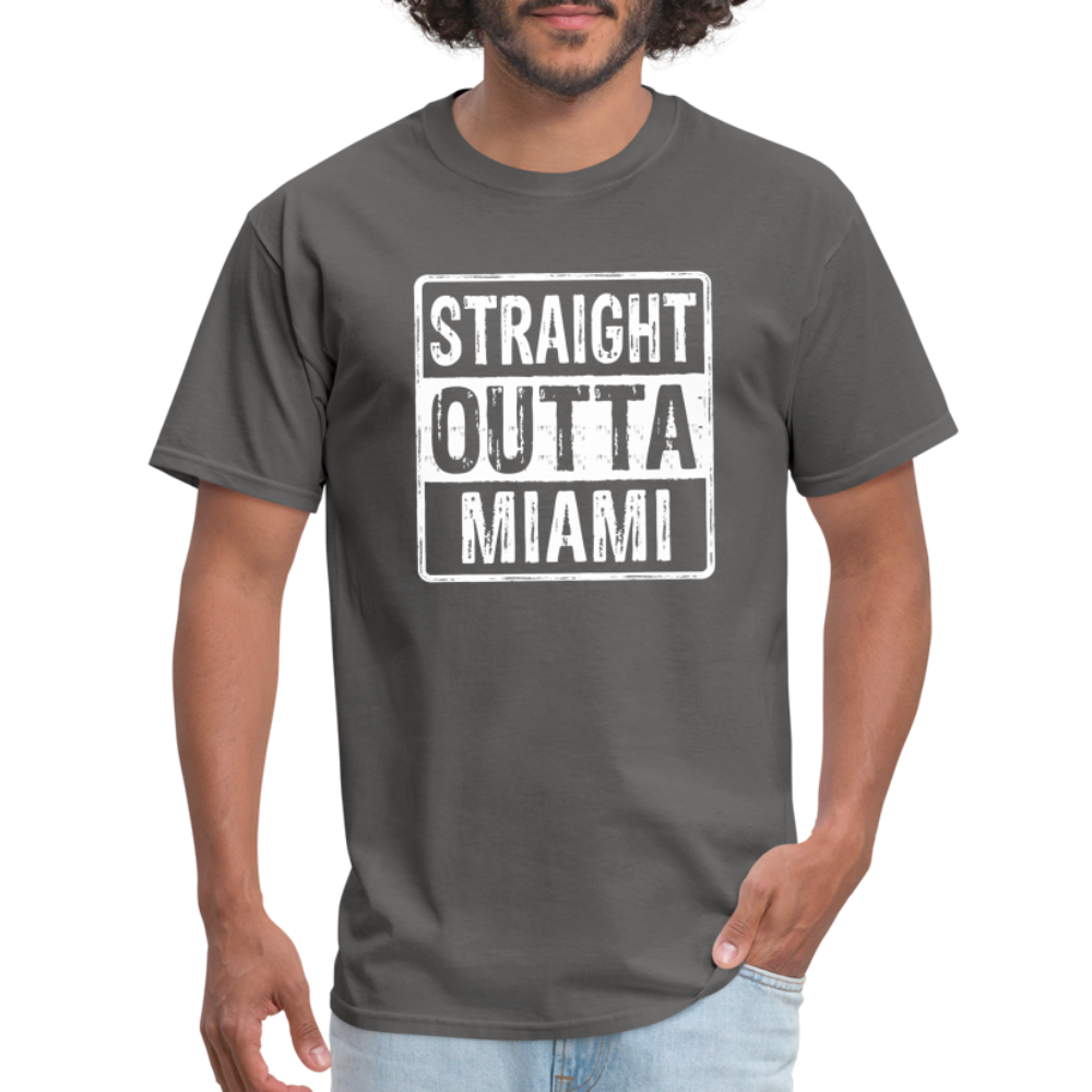 Straight Outta Miami (Florida) T-Shirt - Color: charcoal