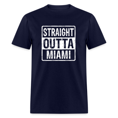 Straight Outta Miami (Florida) T-Shirt - Color: navy