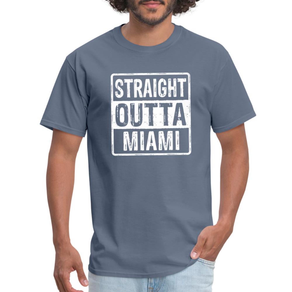 Straight Outta Miami (Florida) T-Shirt - Color: heather black