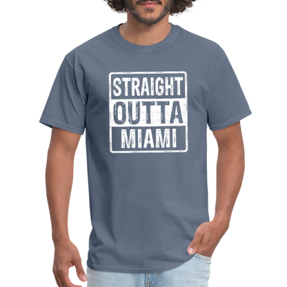 Straight Outta Miami (Florida) T-Shirt - Color: heather black