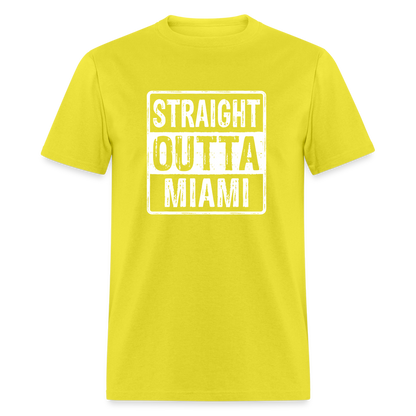 Straight Outta Miami (Florida) T-Shirt - Color: yellow