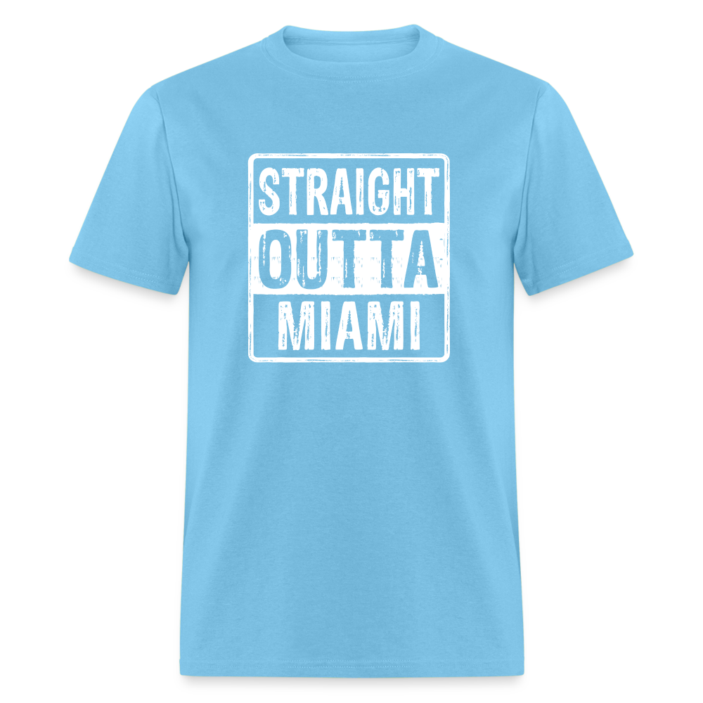 Straight Outta Miami (Florida) T-Shirt - Color: aquatic blue