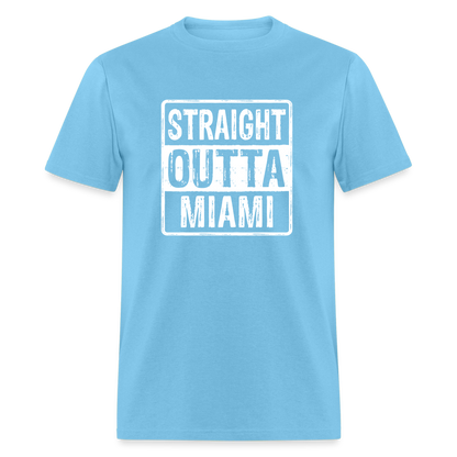 Straight Outta Miami (Florida) T-Shirt - Color: aquatic blue