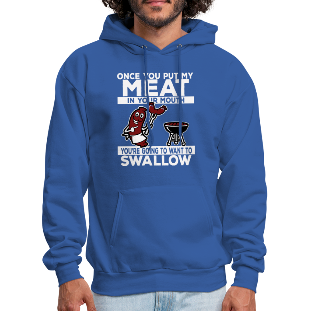 Swallow My Meat (BBQ Grilling Adult Humor) Hoodie - royal blue