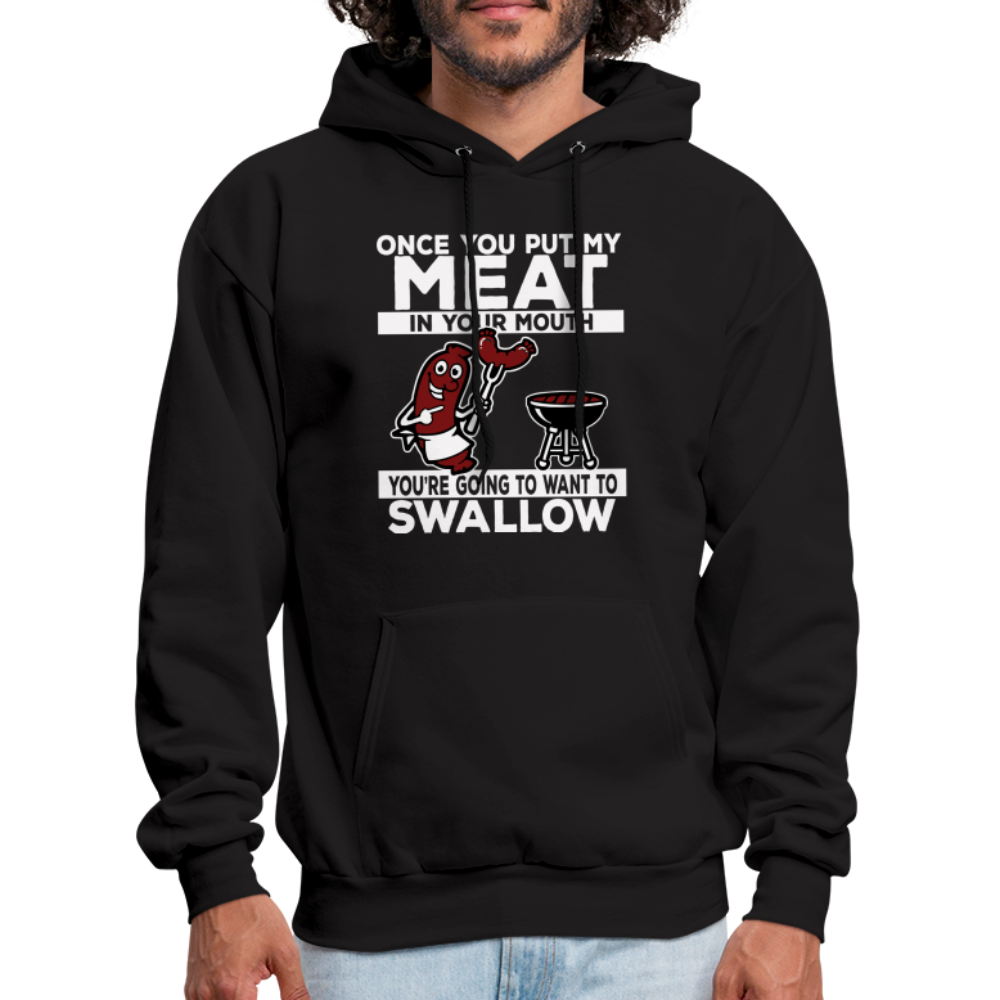 Swallow My Meat (BBQ Grilling Adult Humor) Hoodie - black