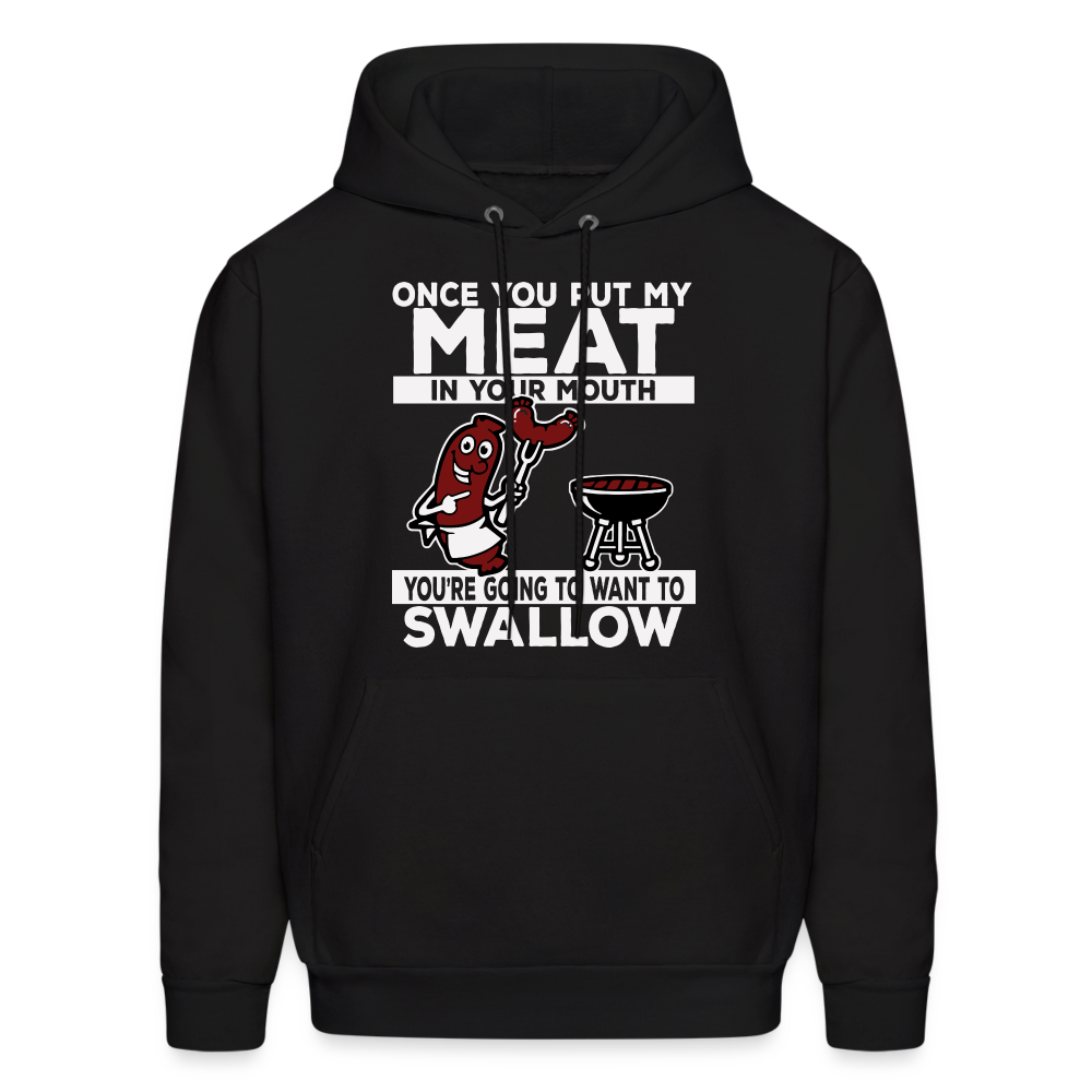 Swallow My Meat (BBQ Grilling Adult Humor) Hoodie - black