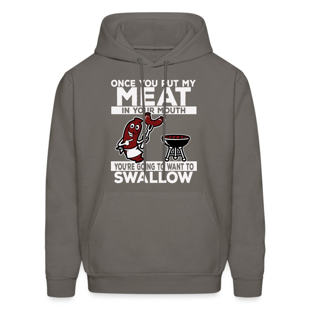 Swallow My Meat (BBQ Grilling Adult Humor) Hoodie - asphalt gray