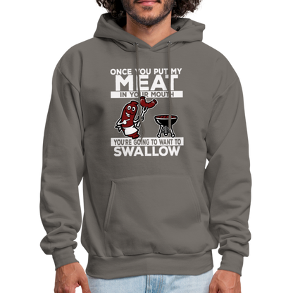 Swallow My Meat (BBQ Grilling Adult Humor) Hoodie - asphalt gray