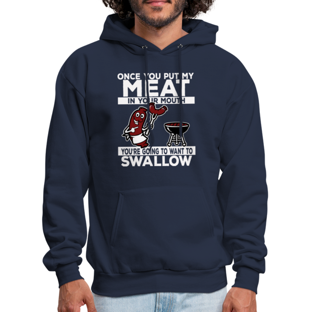 Swallow My Meat (BBQ Grilling Adult Humor) Hoodie - navy