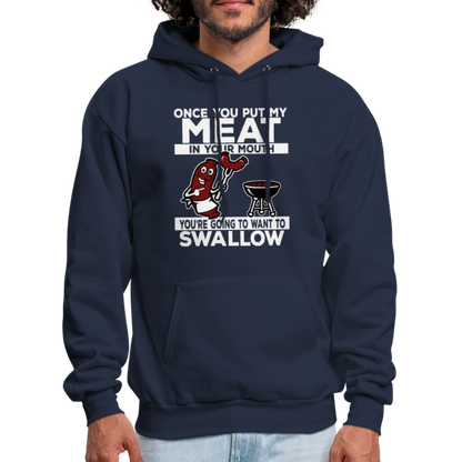 Swallow My Meat (BBQ Grilling Adult Humor) Hoodie - navy