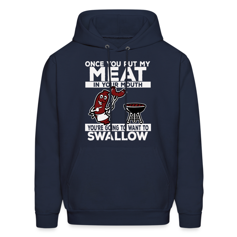 Swallow My Meat (BBQ Grilling Adult Humor) Hoodie - navy