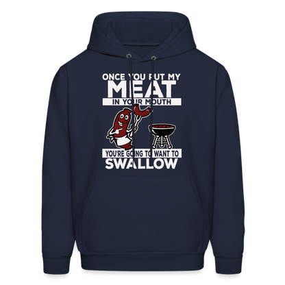 Swallow My Meat (BBQ Grilling Adult Humor) Hoodie - navy