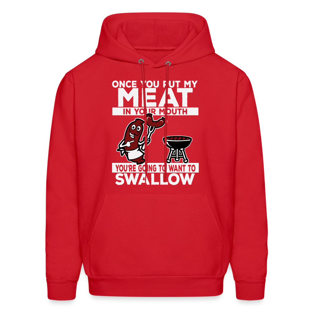 Swallow My Meat (BBQ Grilling Adult Humor) Hoodie - red